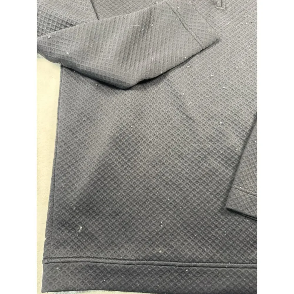 Adidas Men’s Black Textured 1/4 Zip Pullover Sweatshirt XL Athletic Logo